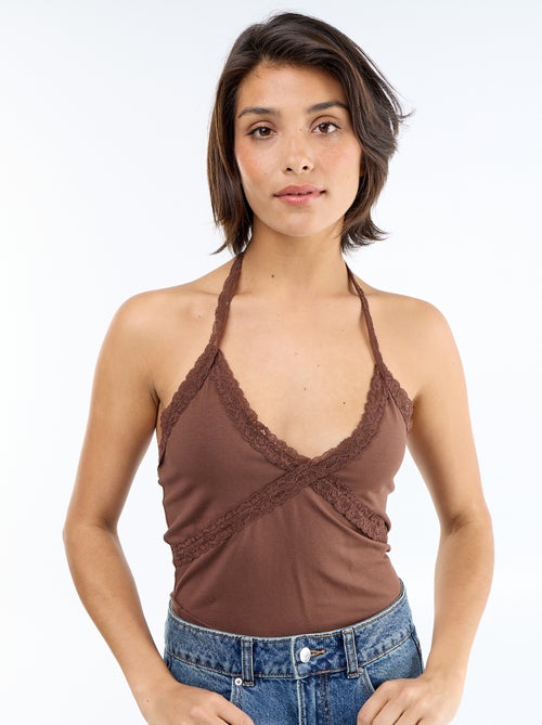 Top a schiena scoperta con pizzo - Kiabi