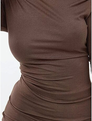 Top aderente a maniche lunghe con colletto asimmetrico hiccup