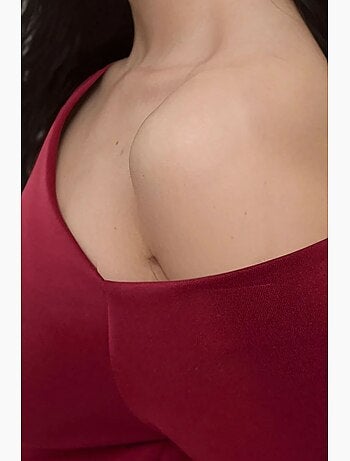 Top aderente a maniche lunghe con scollo asimmetrico hiccup