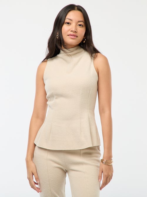 Top aderente in maglia effetto orsetto - Kiabi