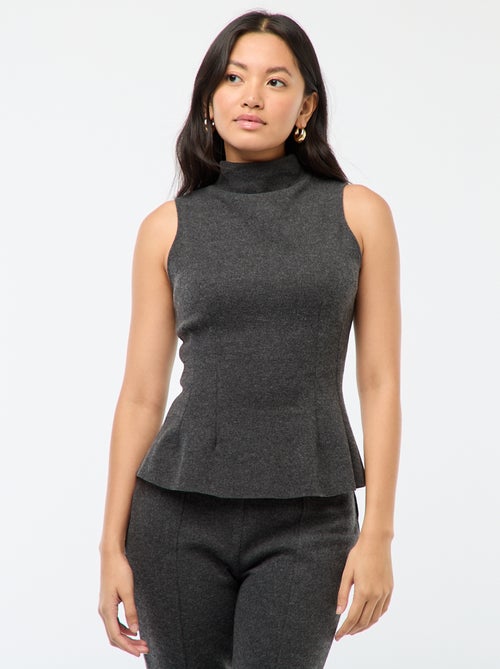 Top aderente in maglia effetto peluche - Kiabi