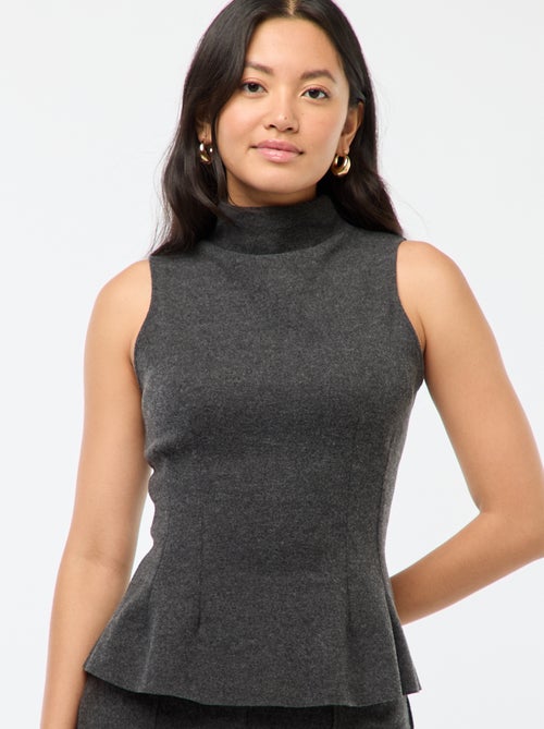 Top aderente in maglia effetto peluche - Kiabi