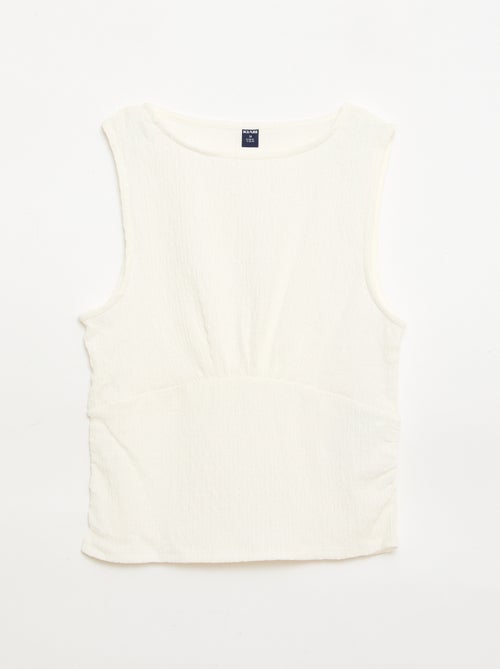 Top aderente in tessuto crêpe - Kiabi