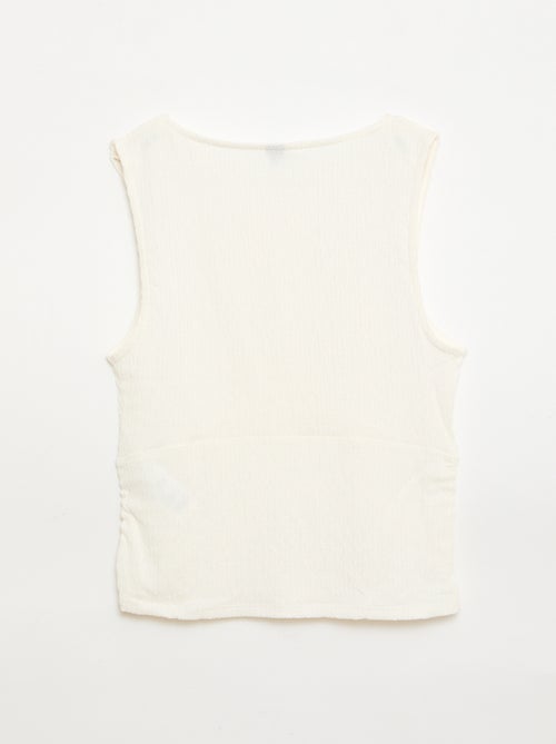 Top aderente in tessuto crêpe - Kiabi