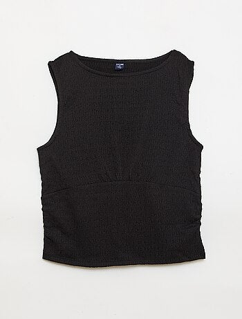 Top aderente in tessuto crêpe