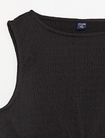 Top aderente in tessuto crêpe