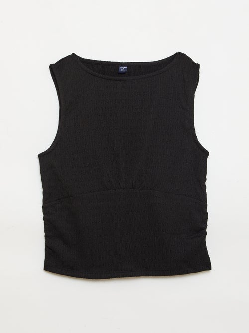 Top aderente in tessuto crêpe - Kiabi