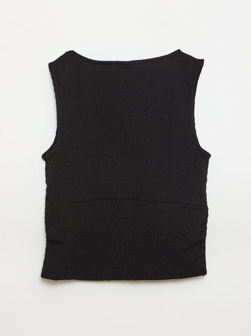 Top aderente in tessuto crêpe - Kiabi