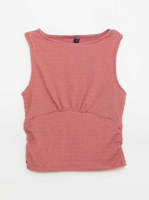 Top aderente in tessuto crêpe - Kiabi