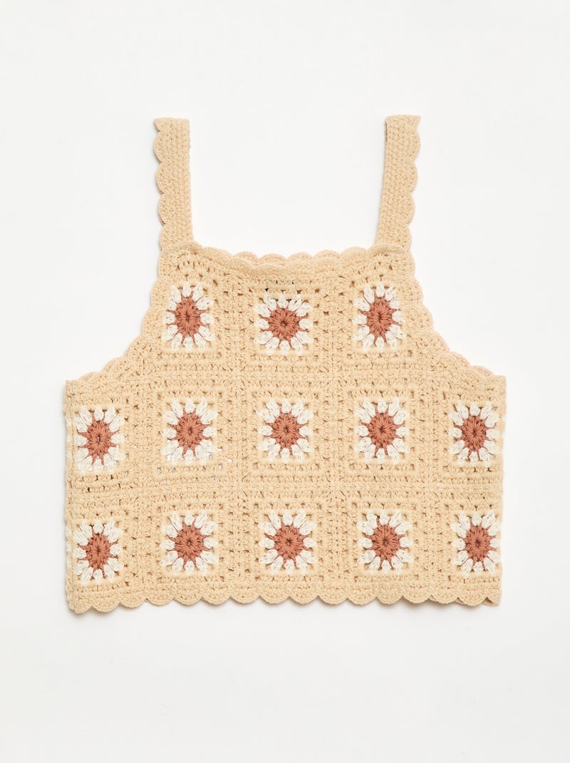 Top all'uncinetto Beige - Kiabi