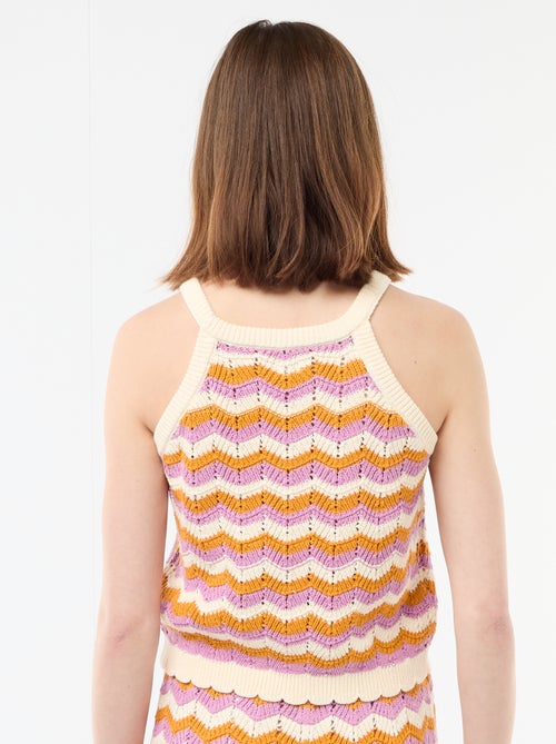 Top all'uncinetto con giromanica all'americana - Kiabi