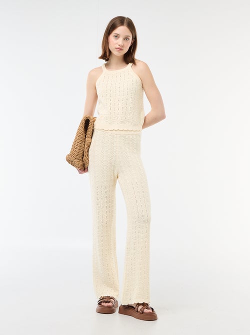 Top all'uncinetto con giromanica all'americana - Kiabi