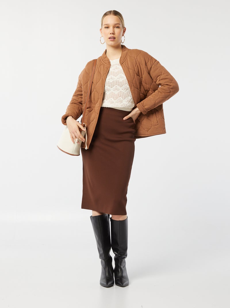 Top all'uncinetto maniche corte BEIGE - Kiabi