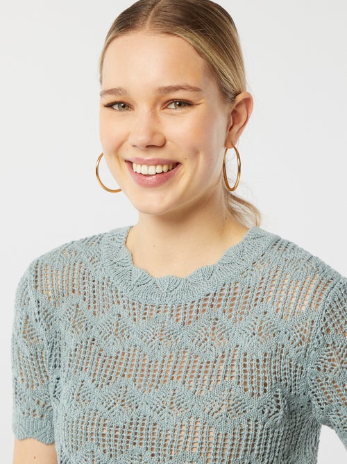 Top all'uncinetto maniche corte - Kiabi