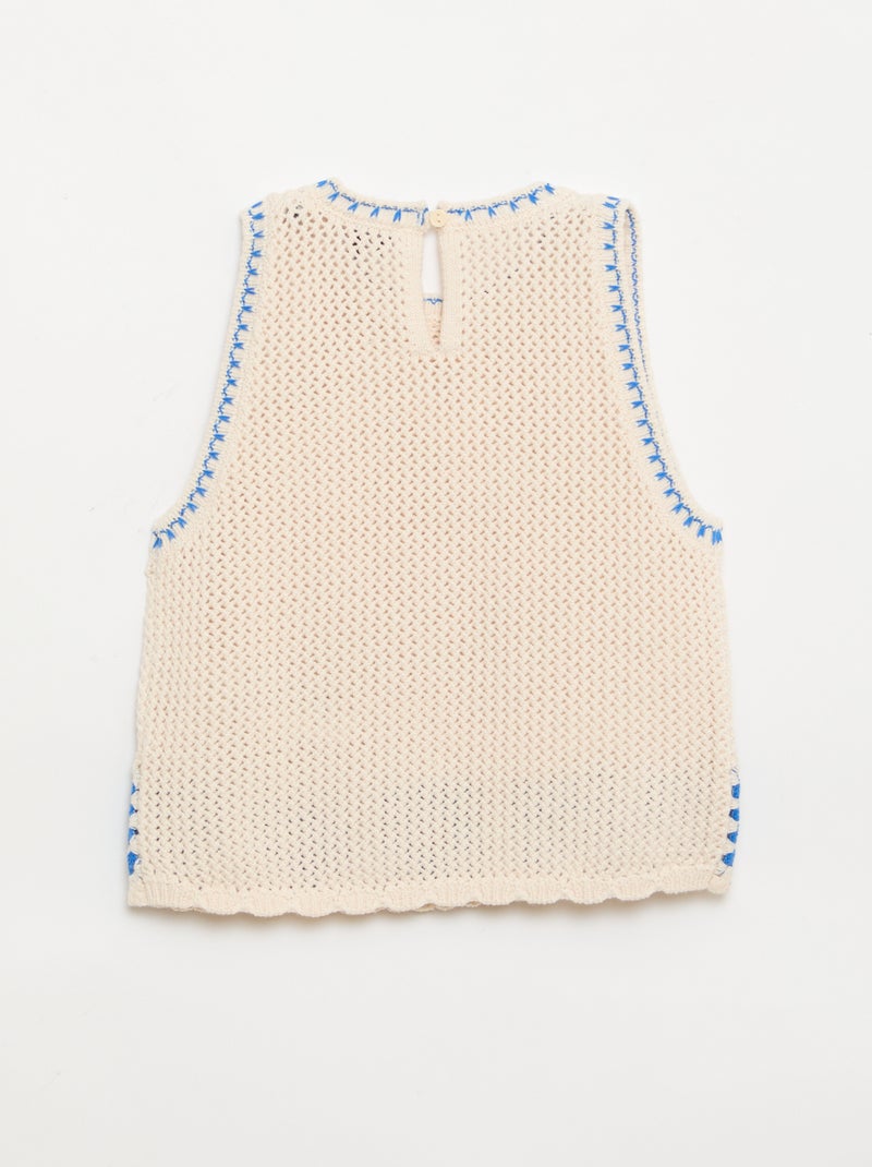 Top all'uncinetto senza maniche Beige - Kiabi
