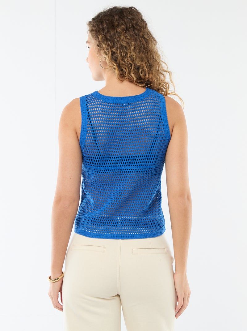 Top all'uncinetto senza maniche Blu - Kiabi