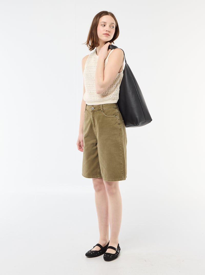 Top all'uncinetto traforato con giromanica ampi Beige - Kiabi