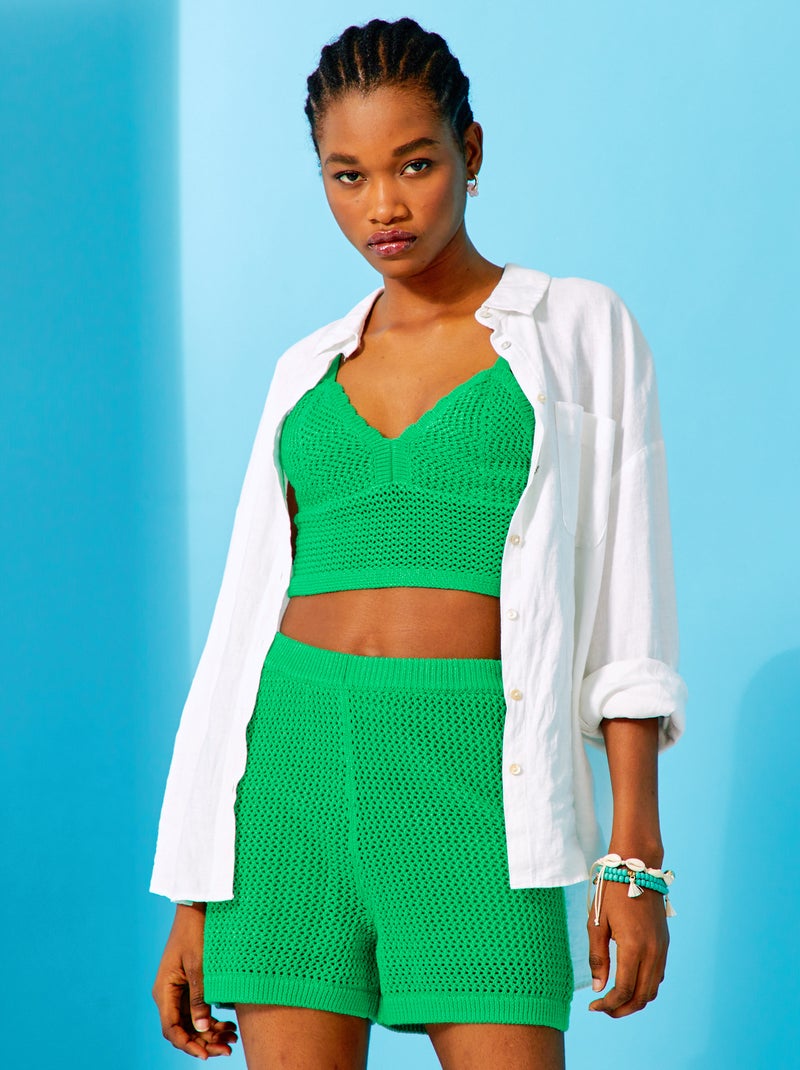 Top all'uncinetto VERDE - Kiabi