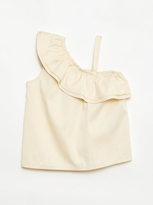 Top asimmetrico con spalline e scollo a balze - Kiabi