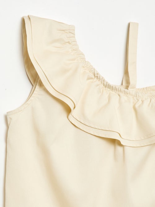 Top asimmetrico con spalline e scollo a balze - Kiabi