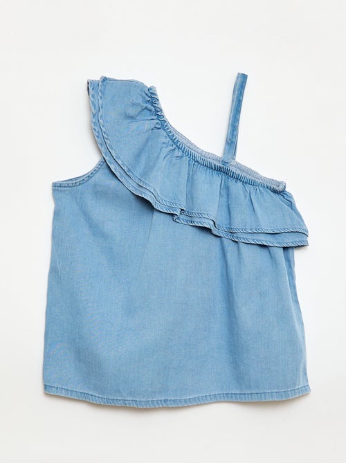 Top asimmetrico con spalline e scollo a balze - Kiabi