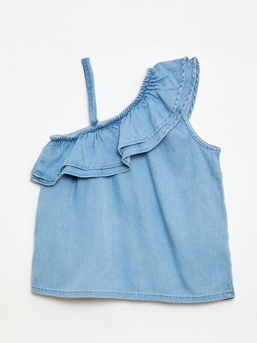 Top asimmetrico con spalline e scollo a balze - Kiabi