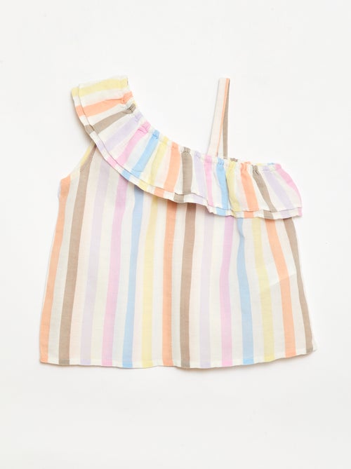 Top asimmetrico con spalline e volant - Kiabi