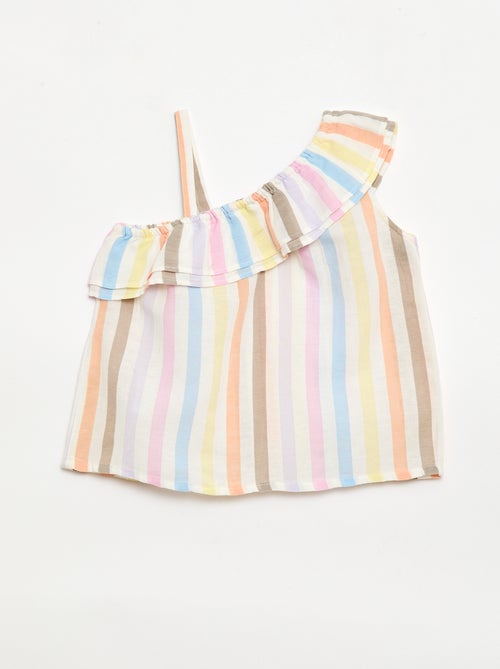 Top asimmetrico con spalline e volant - Kiabi