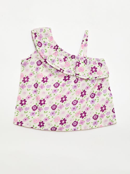 Top asimmetrico con spalline e volant - Kiabi