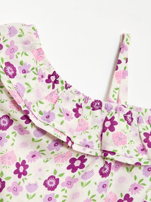 Top asimmetrico con spalline e volant - Kiabi