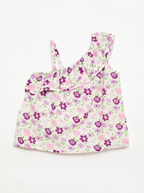 Top asimmetrico con spalline e volant - Kiabi