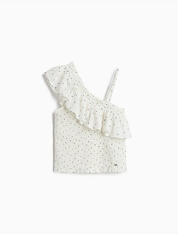Top asimmetrico con volant, MO Fashion