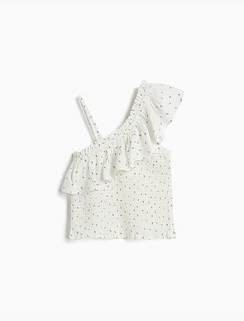 Top asimmetrico con volant, MO Fashion