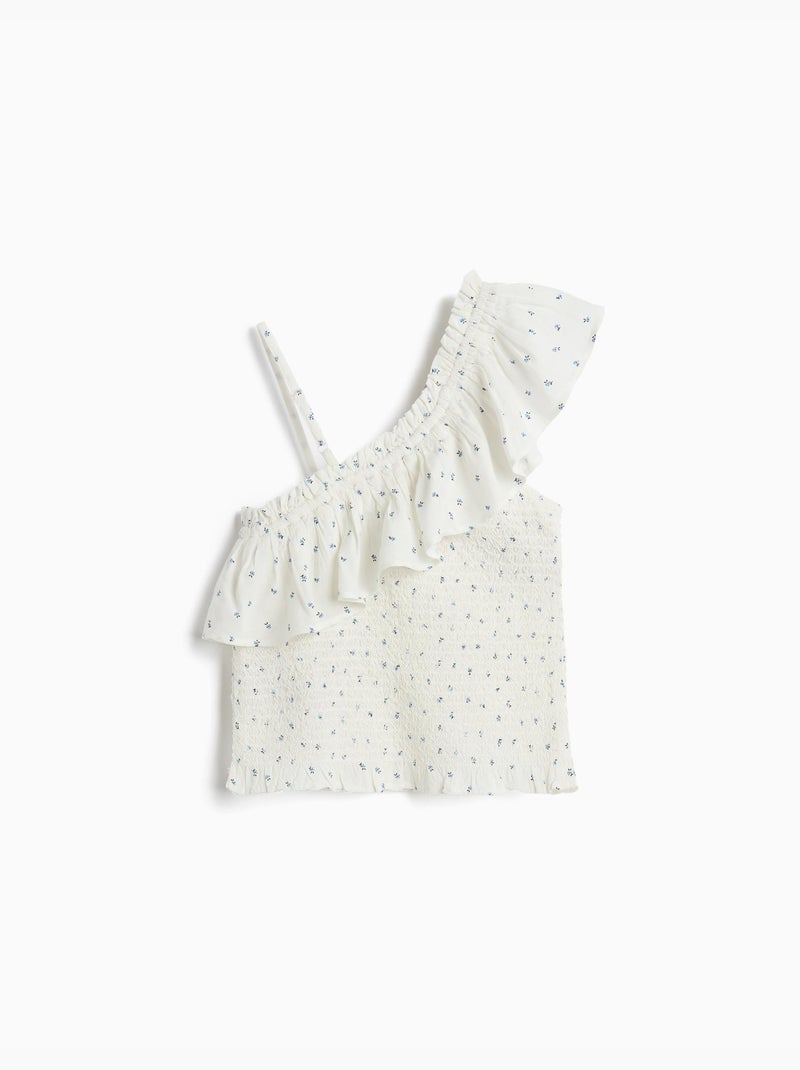 Top asimmetrico con volant, MO Fashion Bianco - Kiabi