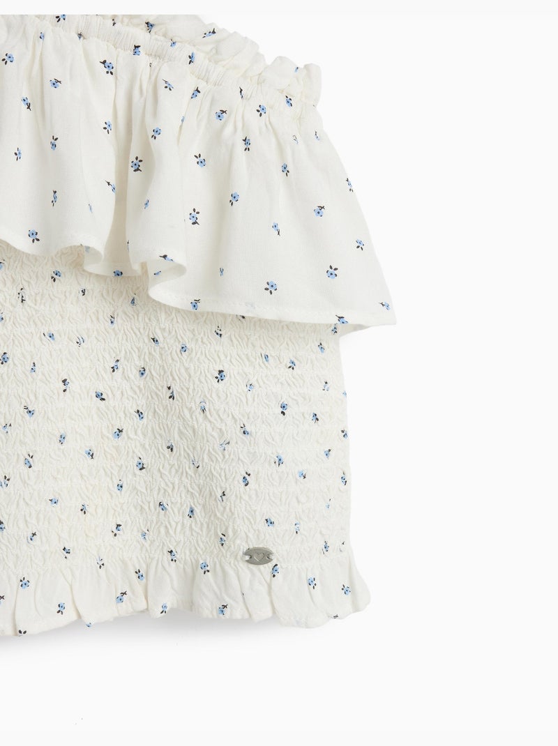 Top asimmetrico con volant, MO Fashion Bianco - Kiabi
