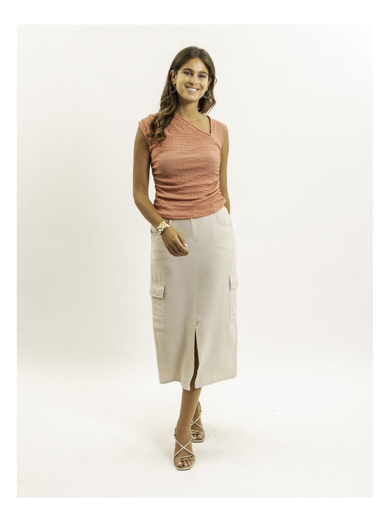 Top asimmetrico FAYLA Arancione corallo - Kiabi