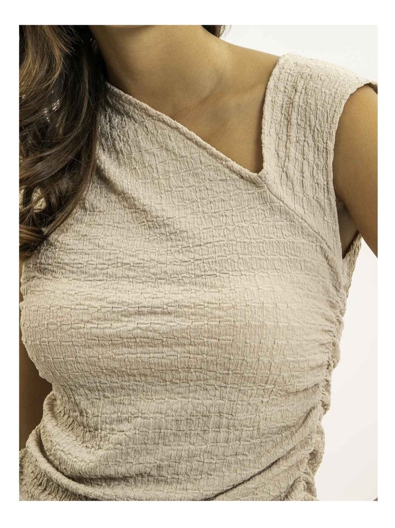Top asimmetrico FAYLA Beige - Kiabi