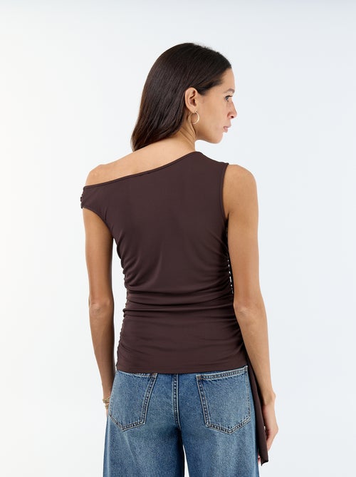 Top asimmetrico stretch tinta unita - Kiabi