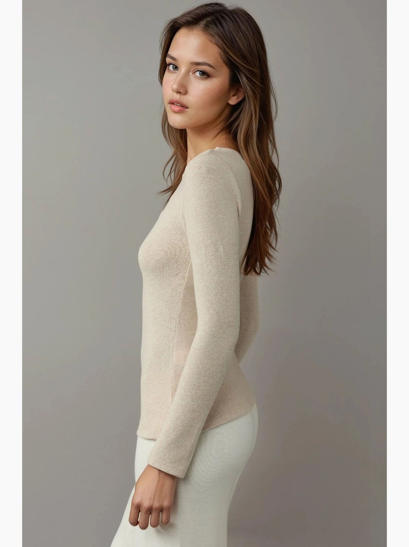 Top basic in misto viscosa hiccup Avorio - Kiabi