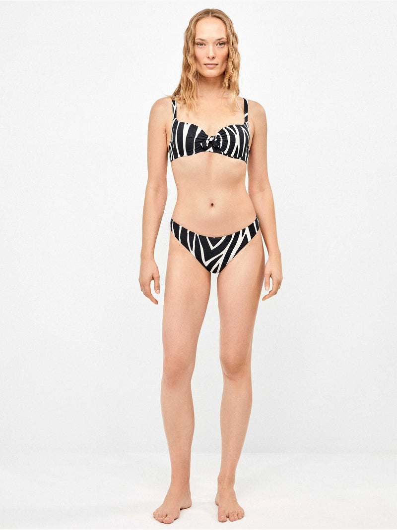 Top bikini a capacità in tessuto stampato animalier zebra Multicolore - Kiabi