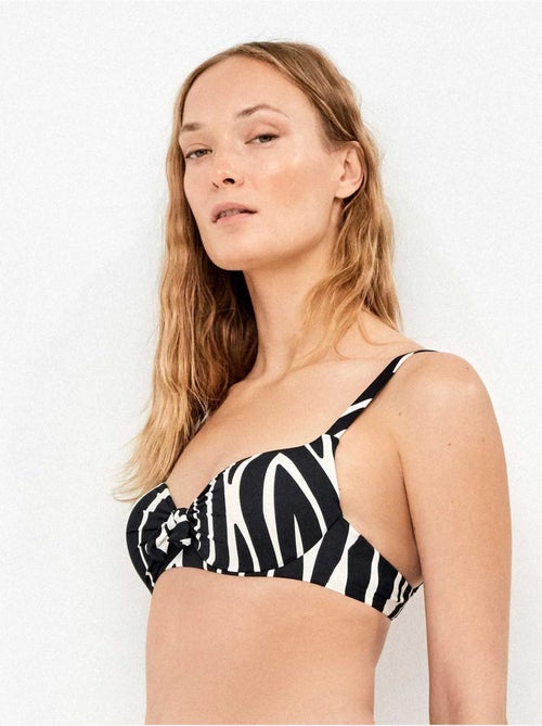Top bikini a capacità in tessuto stampato animalier zebra - Kiabi Top bikini a capacità in tessuto stampato animalier zebra - Kiabi