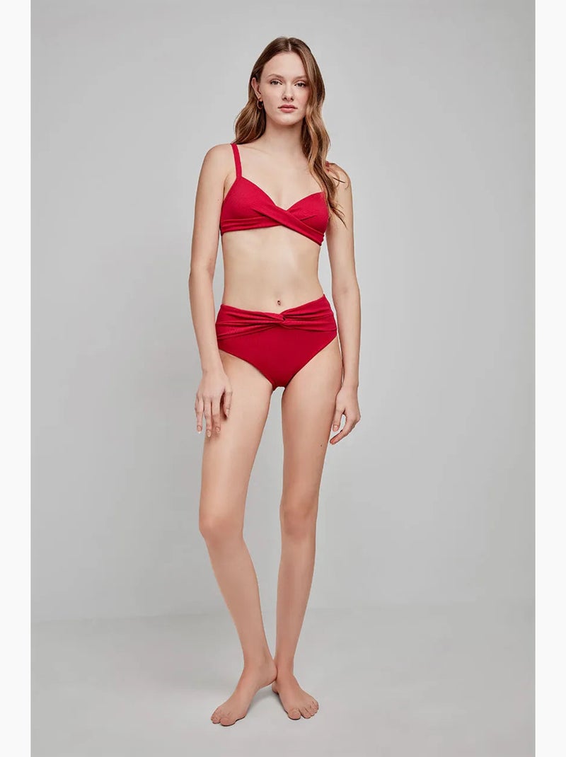 Top bikini a capacità tessuto di struttura Melograno - Kiabi