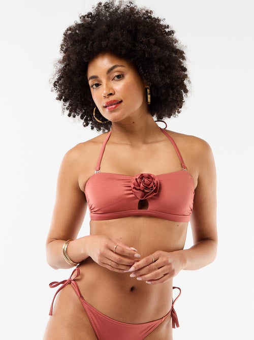 Top bikini a fascia con dettaglio fiore in rilievo - Kiabi