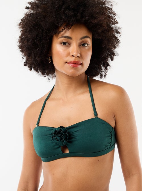 Top bikini a fascia con dettaglio fiore in rilievo - Kiabi