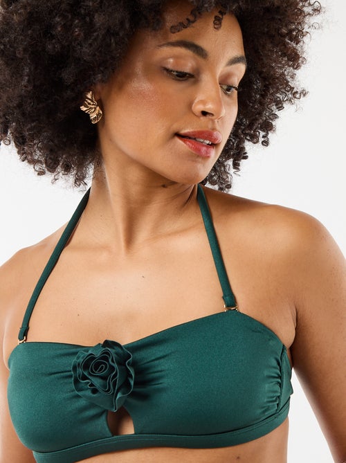 Top bikini a fascia con dettaglio fiore in rilievo - Kiabi