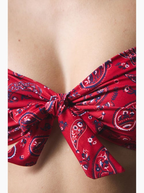 Top bikini a fascia con fantasia etnica, fibbia e bandana penti - Kiabi