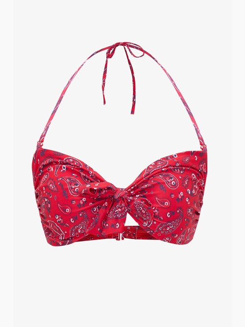 Top bikini a fascia con fantasia etnica, fibbia e bandana penti - Kiabi