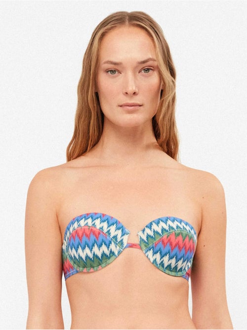 Top bikini a fascia con stampa zig zag - Kiabi Top bikini a fascia con stampa zig zag - Kiabi