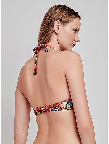 Top bikini a fascia fantasia tribale