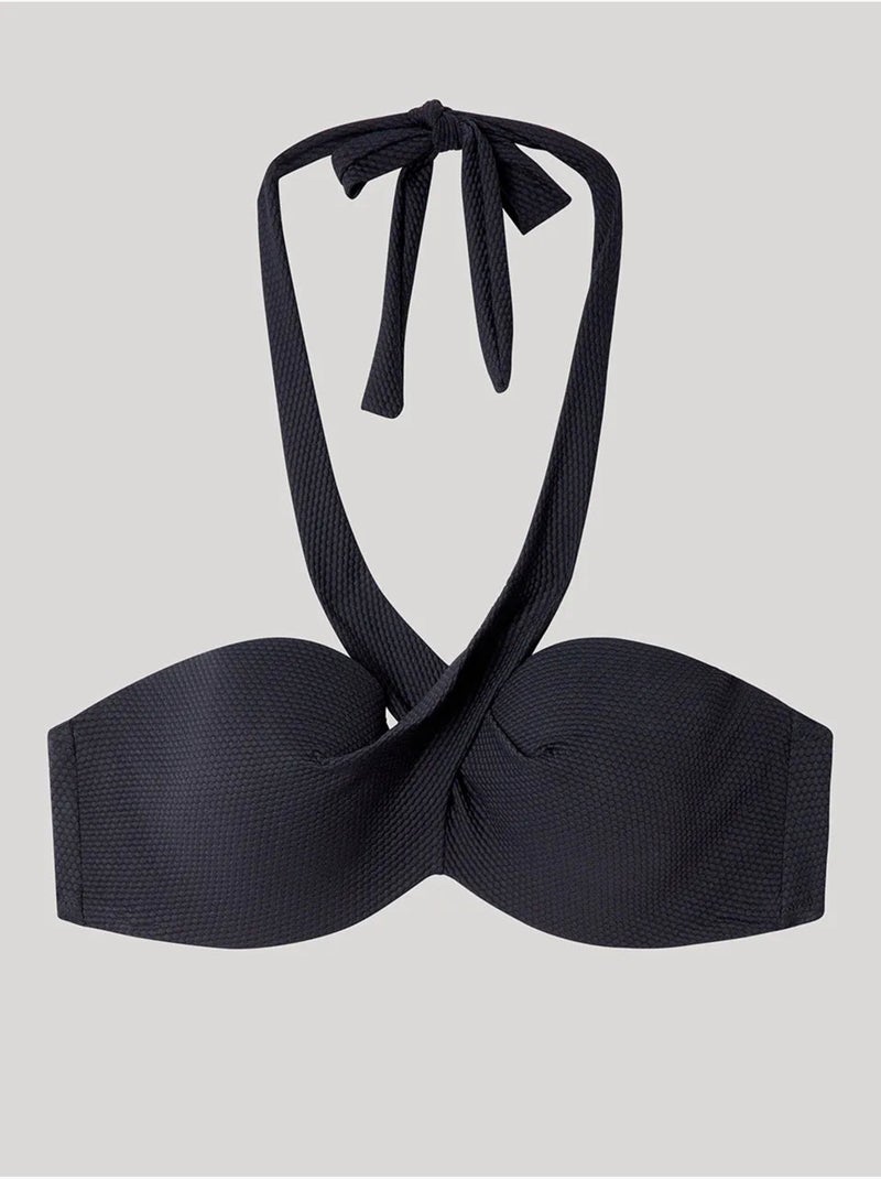 Top bikini a fascia fantasia tribale Nero - Kiabi